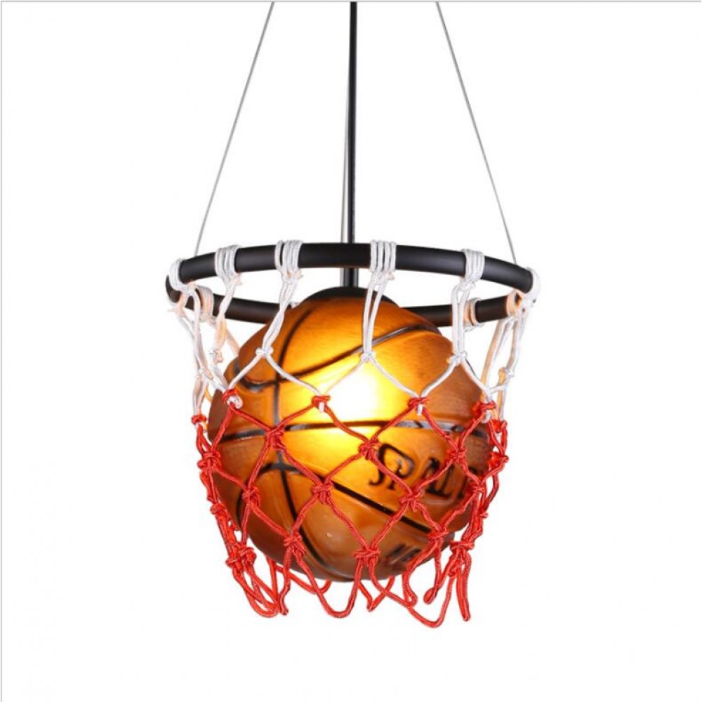 Basketball soccer ball pendant light boy room Basketball style pendant Lamp