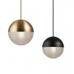 Creative minimalist personality Glass ball Gold plated Hanging light
