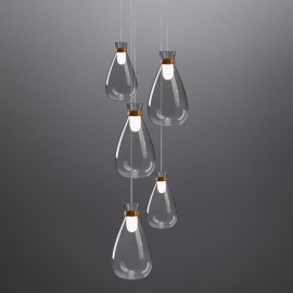 Art glass wishing bottle chandelier restaurant bar clothing shop cafe small Glass Linear Pendant Lamp
