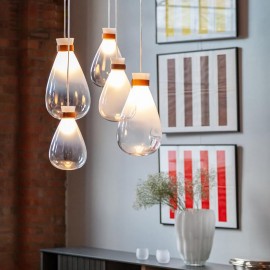 Art glass wishing bottle chandelier restaurant bar clothing shop cafe small Glass Linear Pendant Lamp