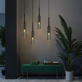 Modern Creative Indoor Metal Material Wine Bottle Pendant Lamp