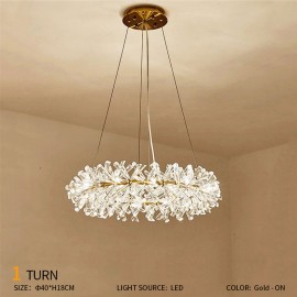 Creative Design Indoor Round Home Decorative Crystal Ring group Chandelier Lamp 