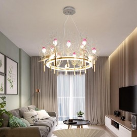 American modern luxury villa hotel lighting water drop Modern Flower Chandelier
